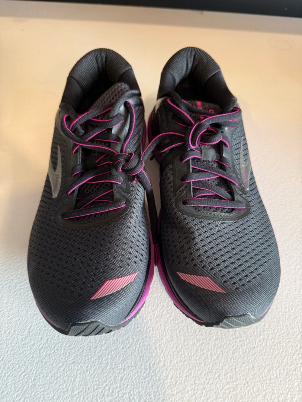 Brooks Women's Black Running Shoes with Pink Accents